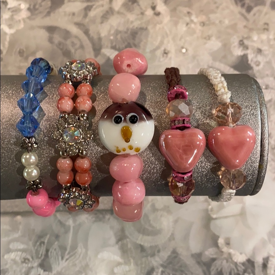 Five Brand New Beaded Bracelets